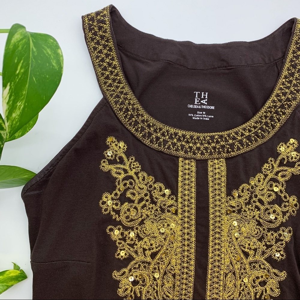 Thea Chelsea & Theodore Embroidered Sofft Dress, M - Picture 14 of 15